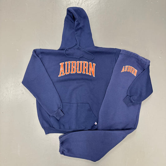 Vintage 90s Russell Athletic Auburn University Hoodie And Sweatpants Set XXL