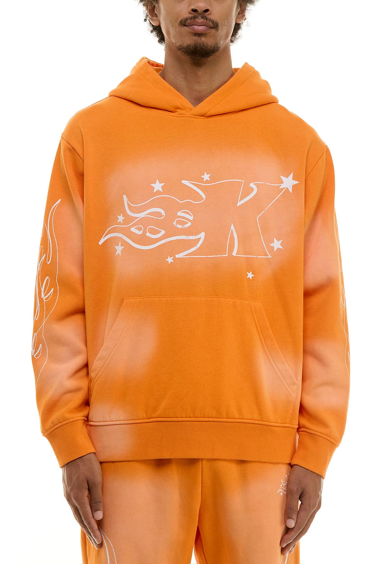 KDNK FLAME LOGO HOODIE AND JOGGER SWEATPANTS SET