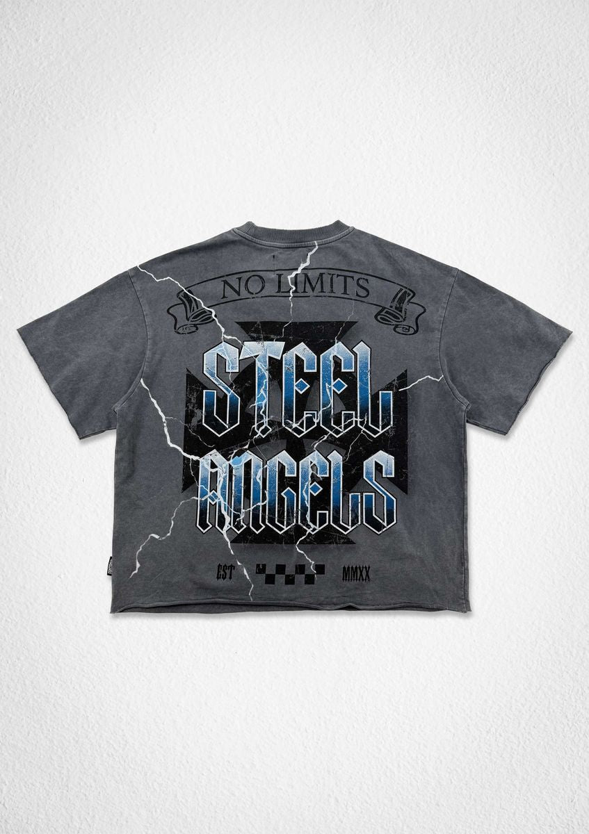 STEEL ANGELS ROAD IS CALLING CROP TEE