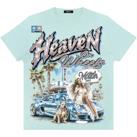 HEAVEN ON WHEELS GRAPHIC TEE BLUE
