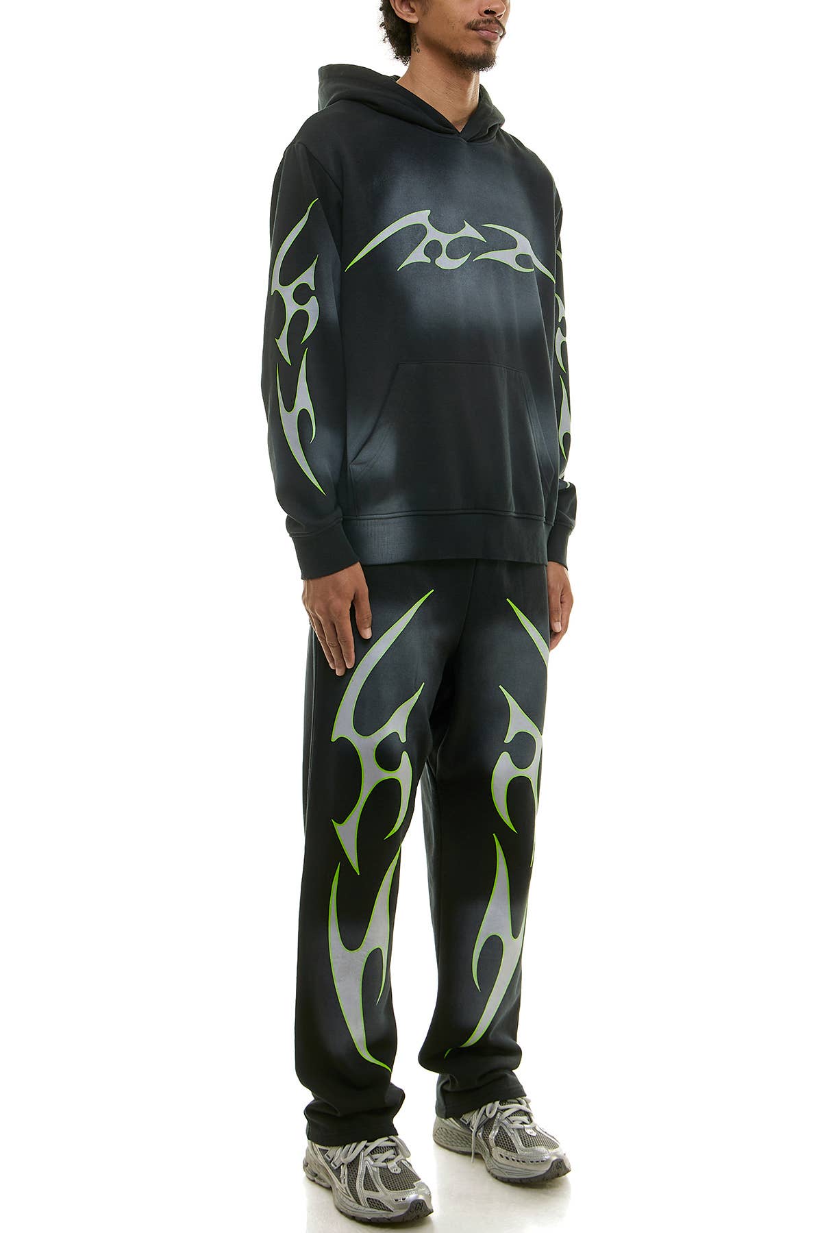 KDNK TRIBAL LOGO HOODIE AND SWEATPANTS SET