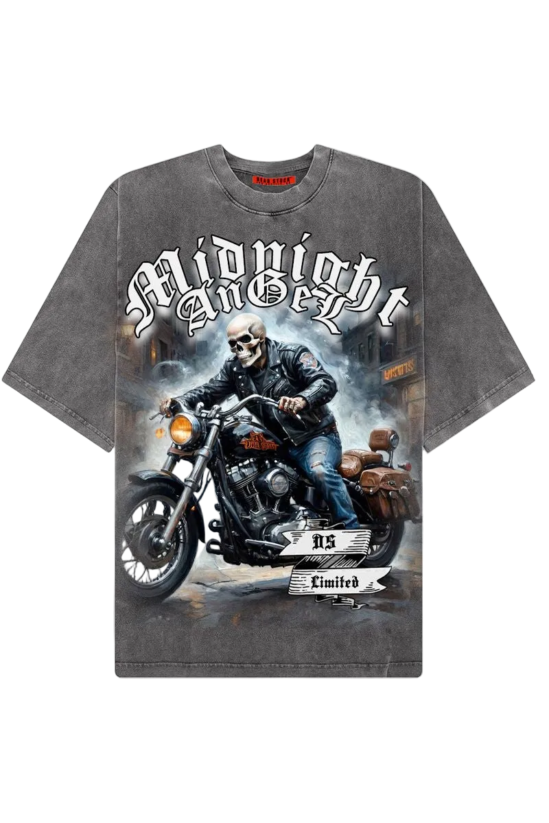 Midnight Angel Garment Dye Tee Vintage Gray