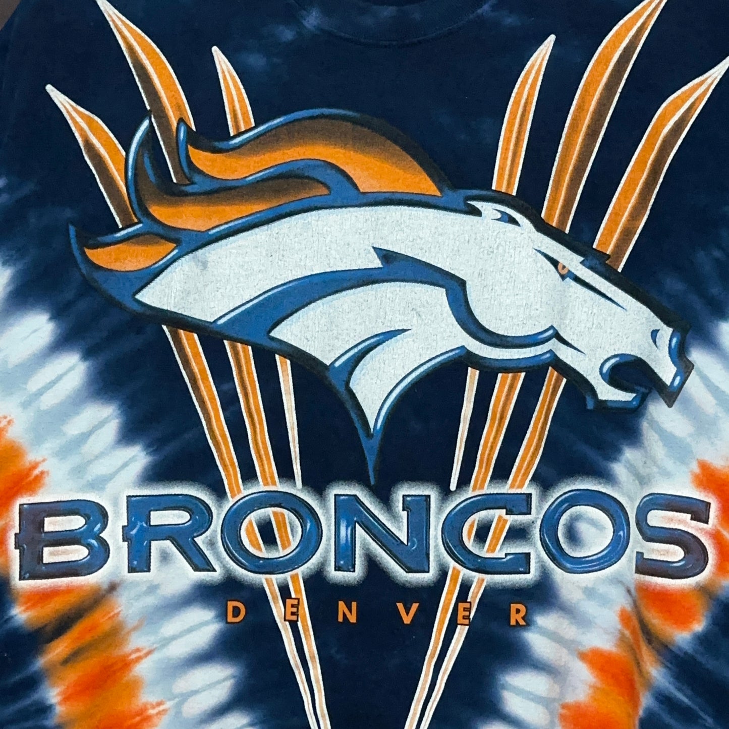 2000s Denver Broncos Liquid Blue All Over Print Tee XXL