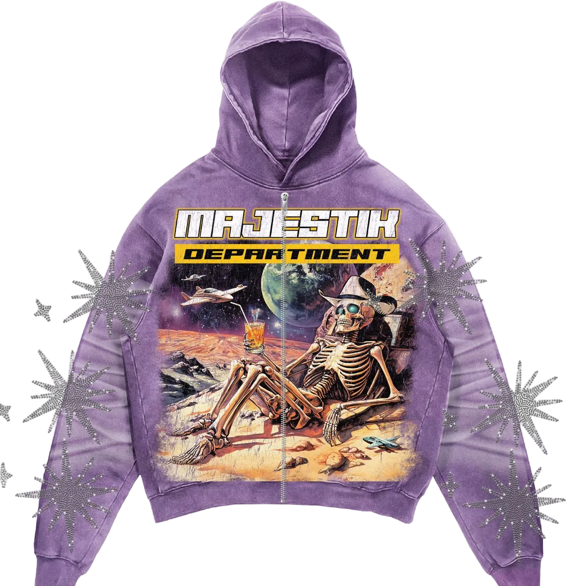 MAJESTIK DEPARTMENT FRENCH TERRY ZIP UP HOODIE