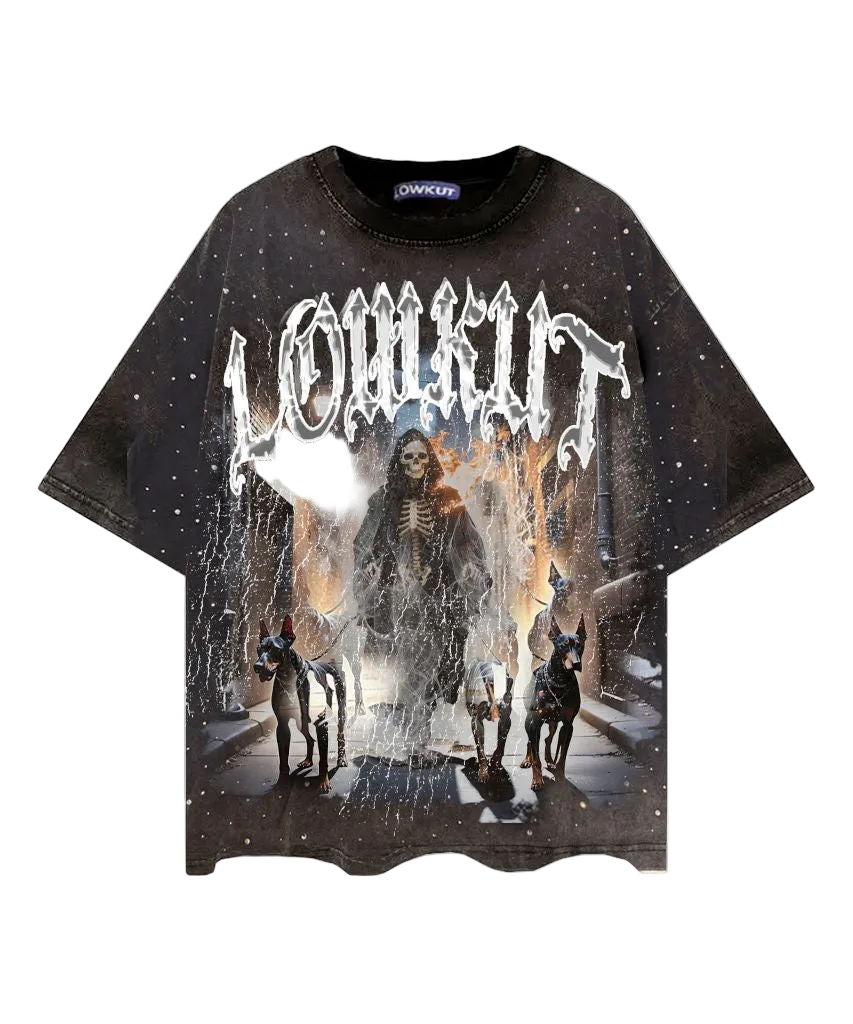 LOWKUT GRIM REAPERS WALK CRYSTAL RHINESTONE TEE