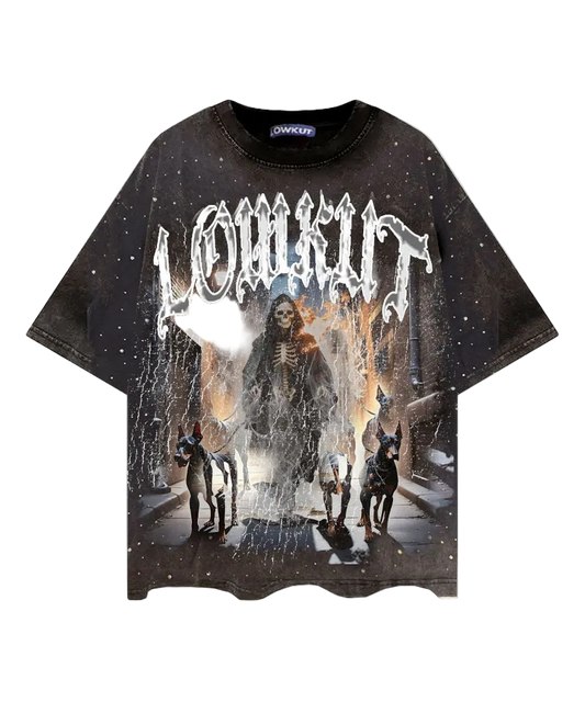 LOWKUT GRIM REAPERS WALK CRYSTAL RHINESTONE TEE