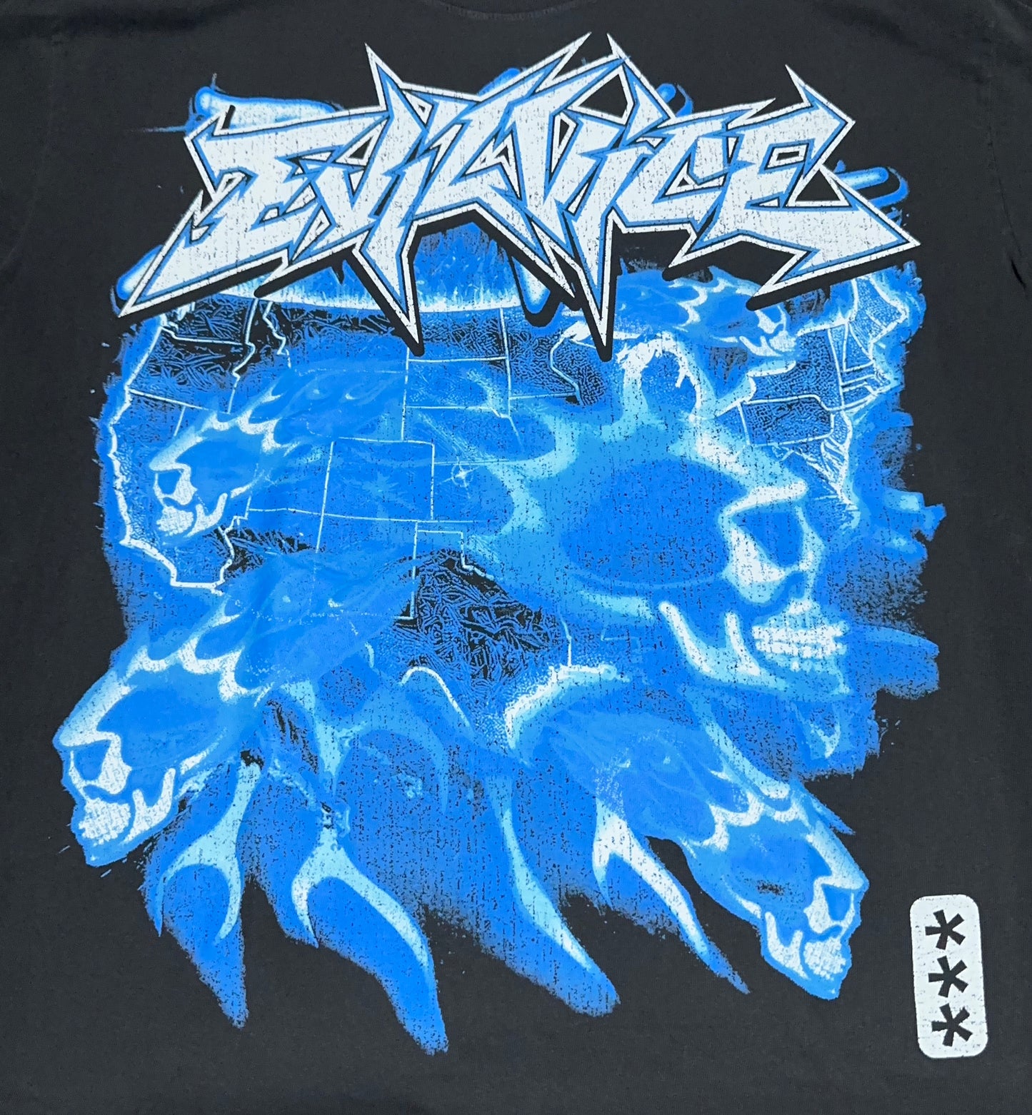 Evil Vice Country Flame Graphic Tee Large