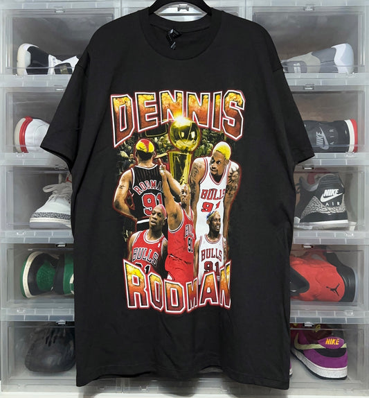 Dennis Rodman Chicago Bulls NBA Photo Rap Tee XL