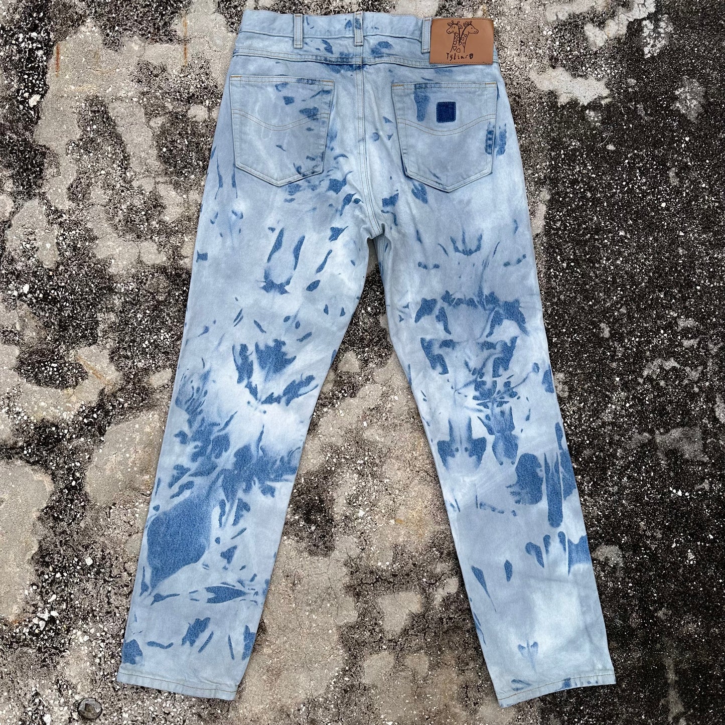 Carhartt x Tyliar Jeans 32x32 Acid Wash Blue Reworked Denim