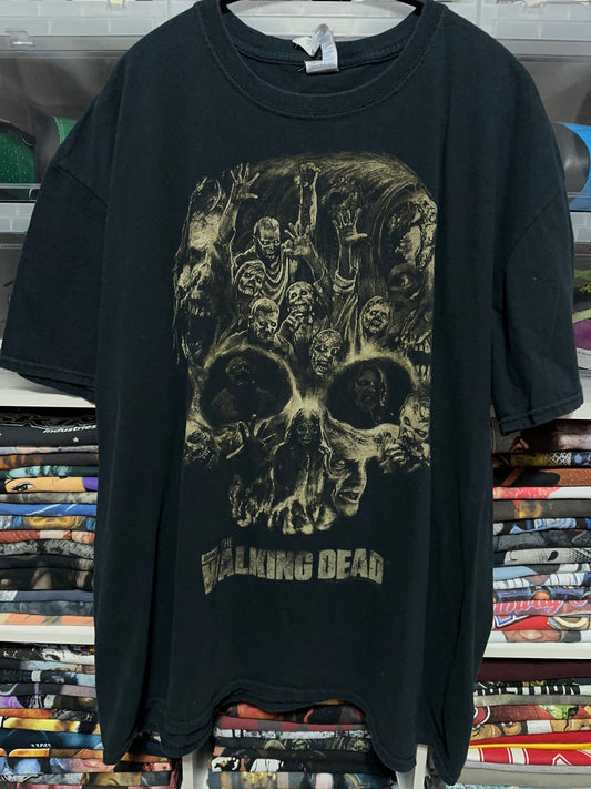 The Walking Dead Zombie Skull Promo Graphic Tee XXL