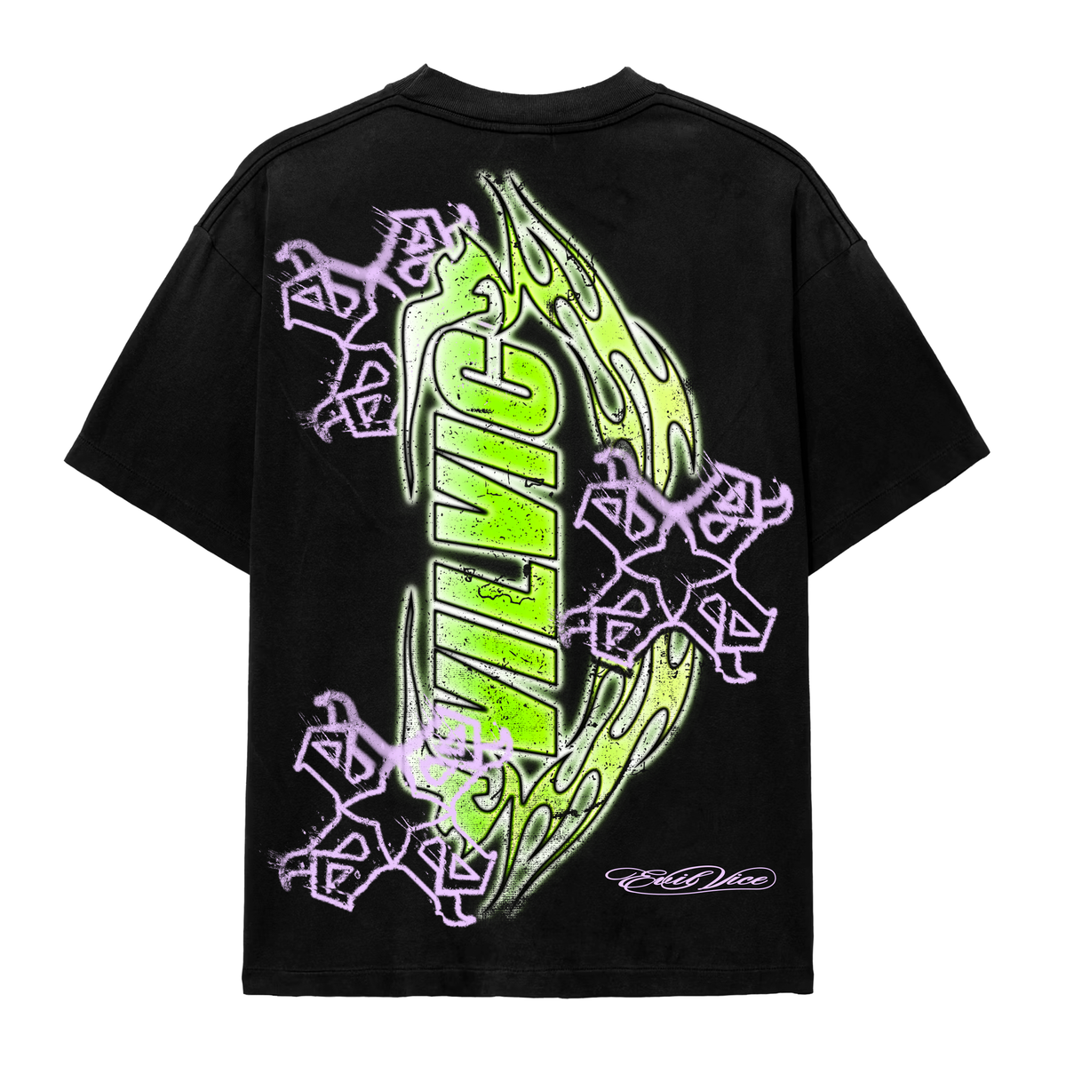 EVIL VICE FLAME KICKER TEE BLACK