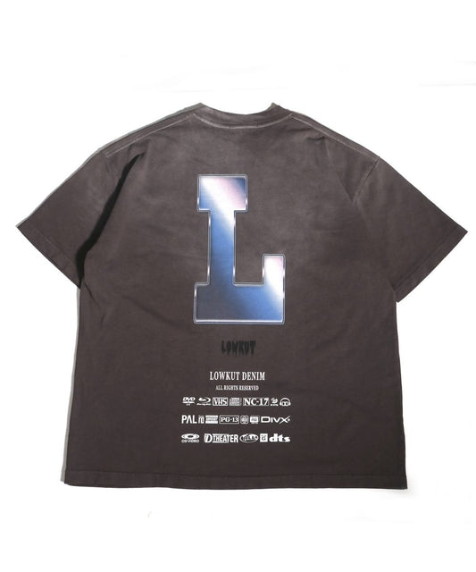 LOWKUT BIKER CRYSTAL RHINESTONE TEE CHARCOAL