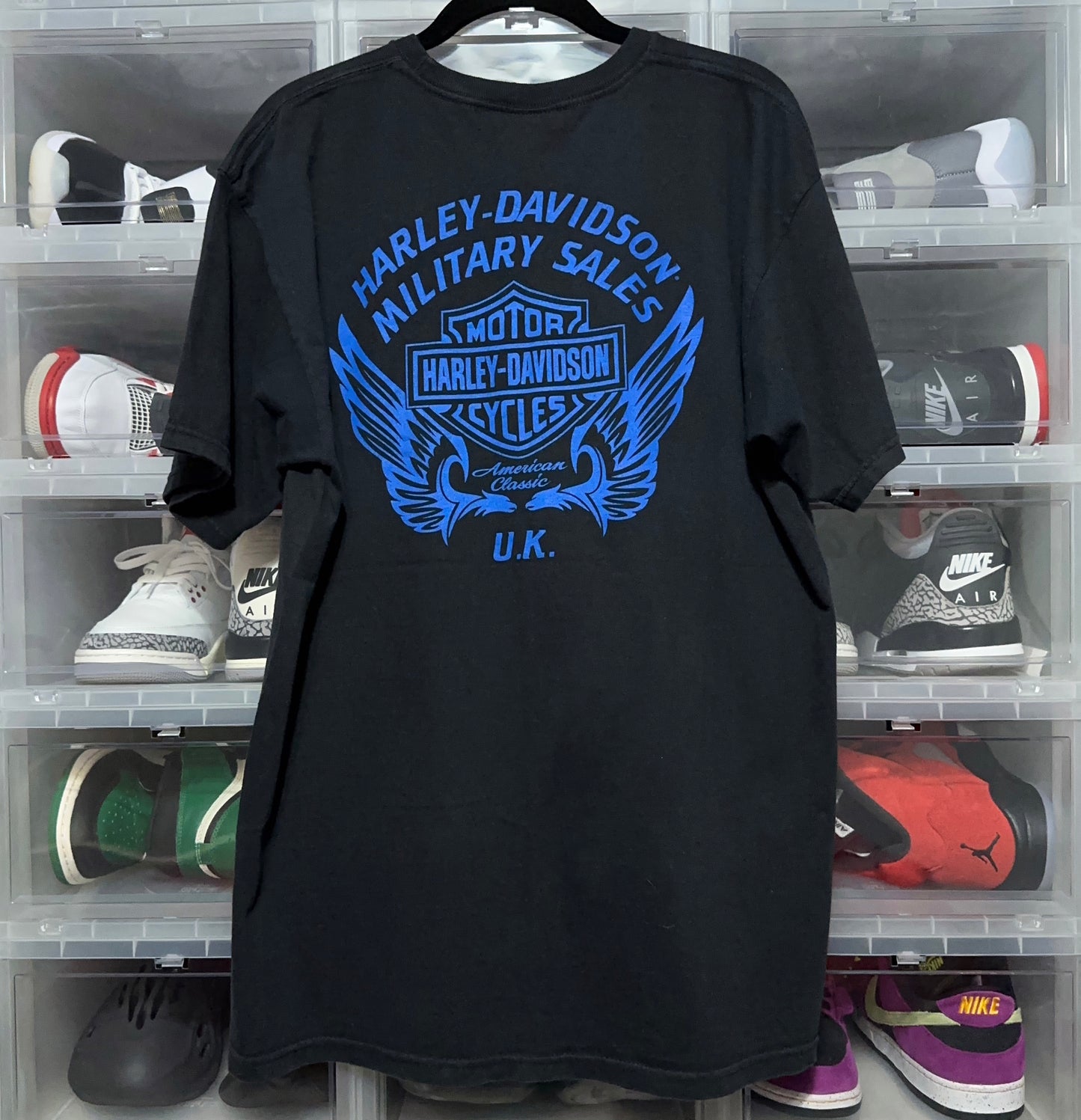 2000s Harley Davidson United Kingdom Iron Eagle Motorcycle Tee Large