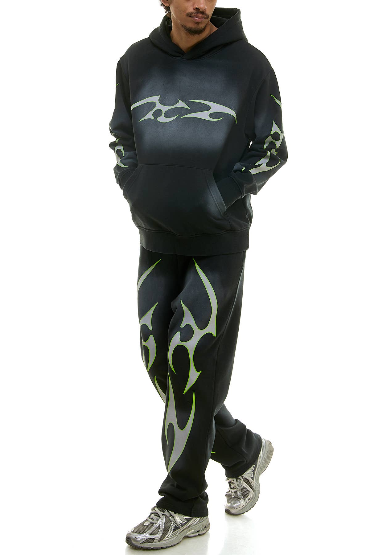 KDNK TRIBAL LOGO HOODIE AND SWEATPANTS SET