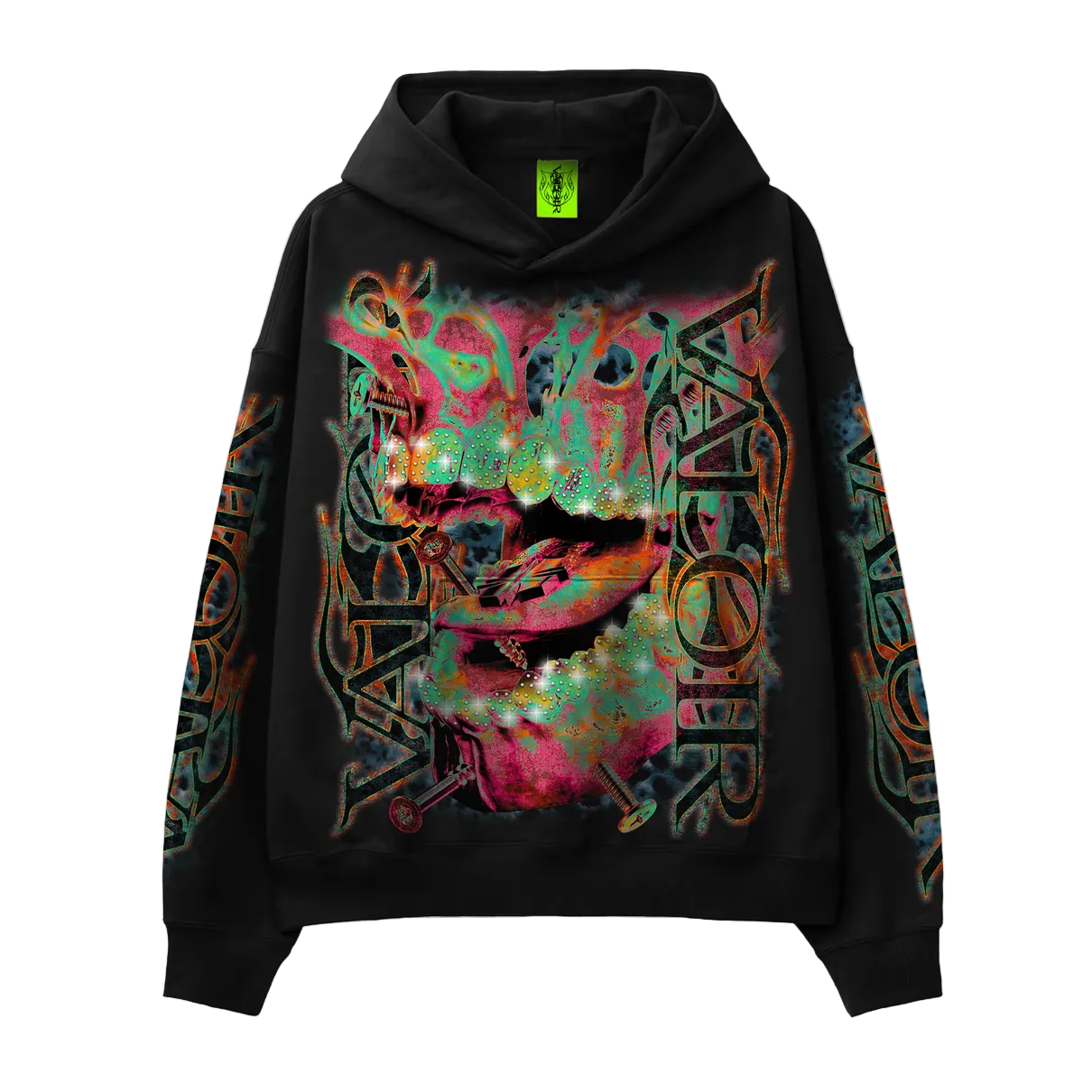 VALOIR MADE SCREW MOUTH RHINESTONE HOODIE
