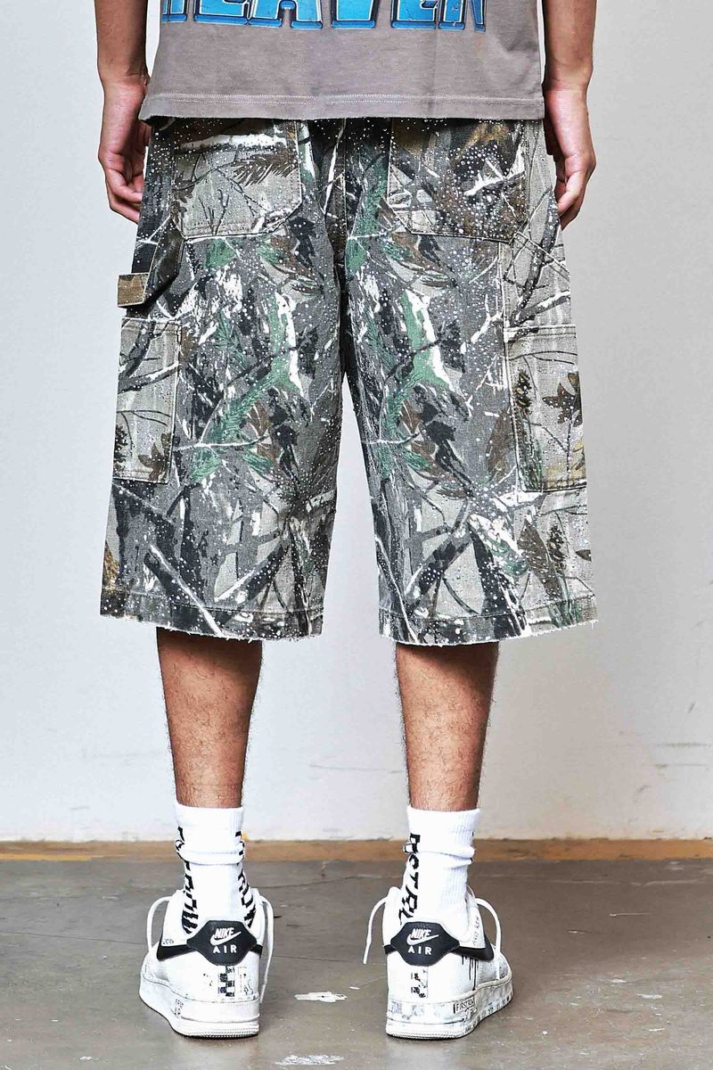 FIRST ROW RHINESTONE DENIM JORTS
