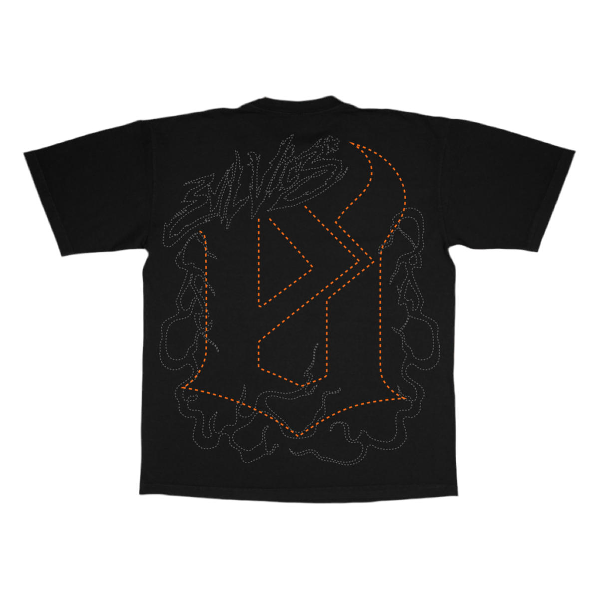Evil Vice Thread Flaming Skull Graphic Tee