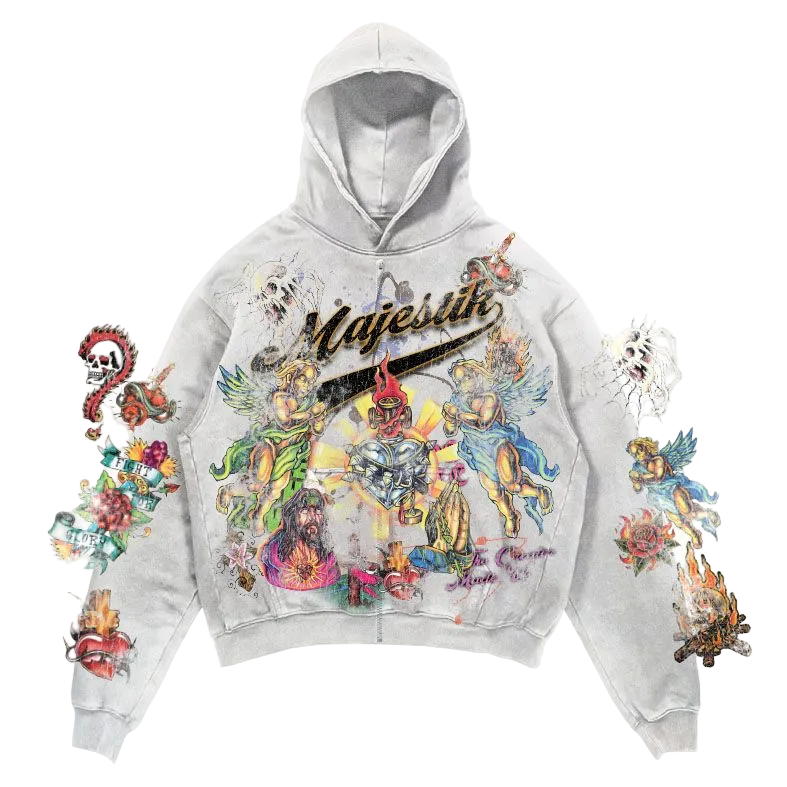 MAJESTIK DEPARTMENT HEAVEN FRENCH TERRY ZIP UP HOODIE