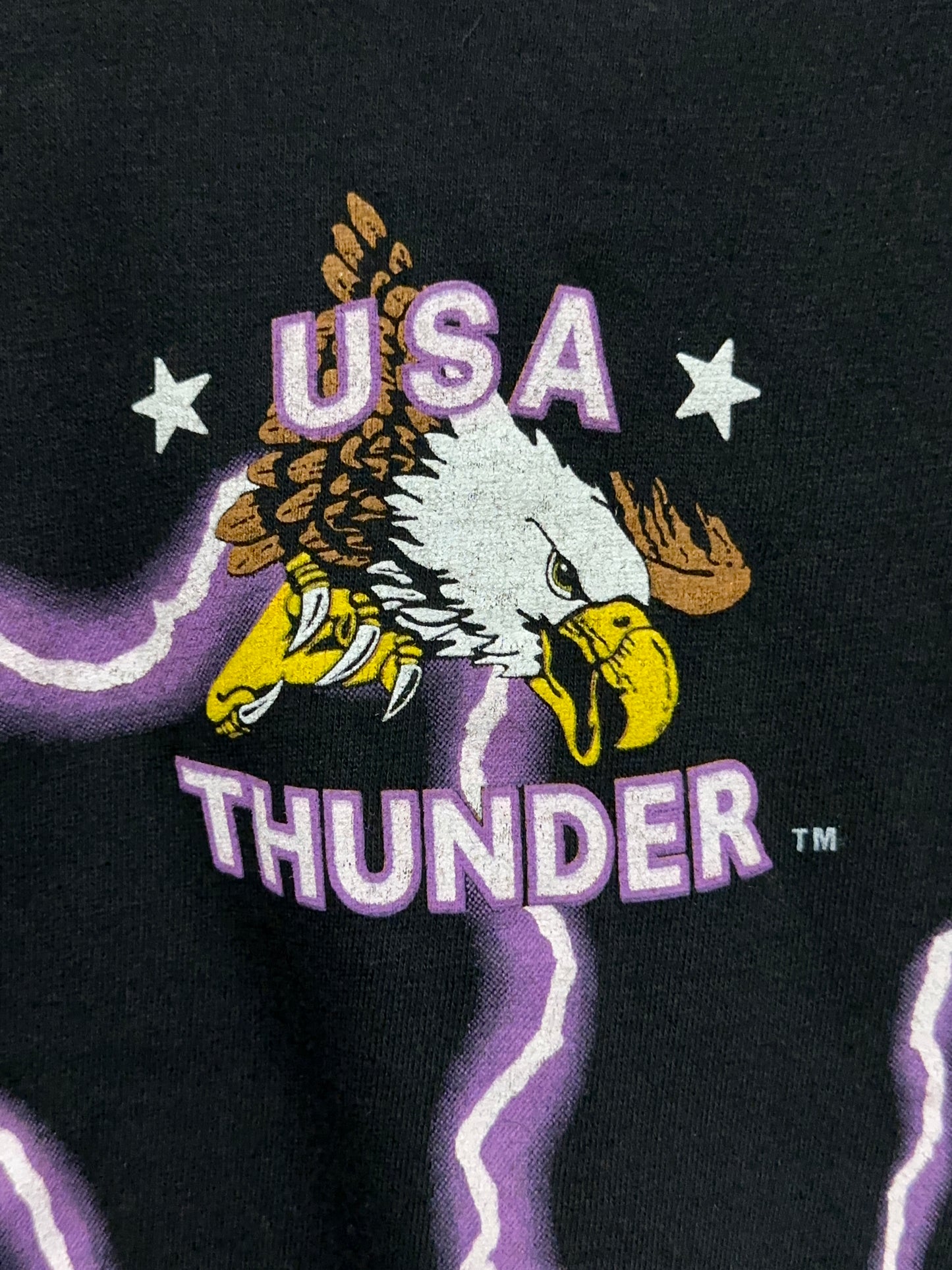 Vintage 90s American Thunder Feel The Wind All Over Print Graphic Tee