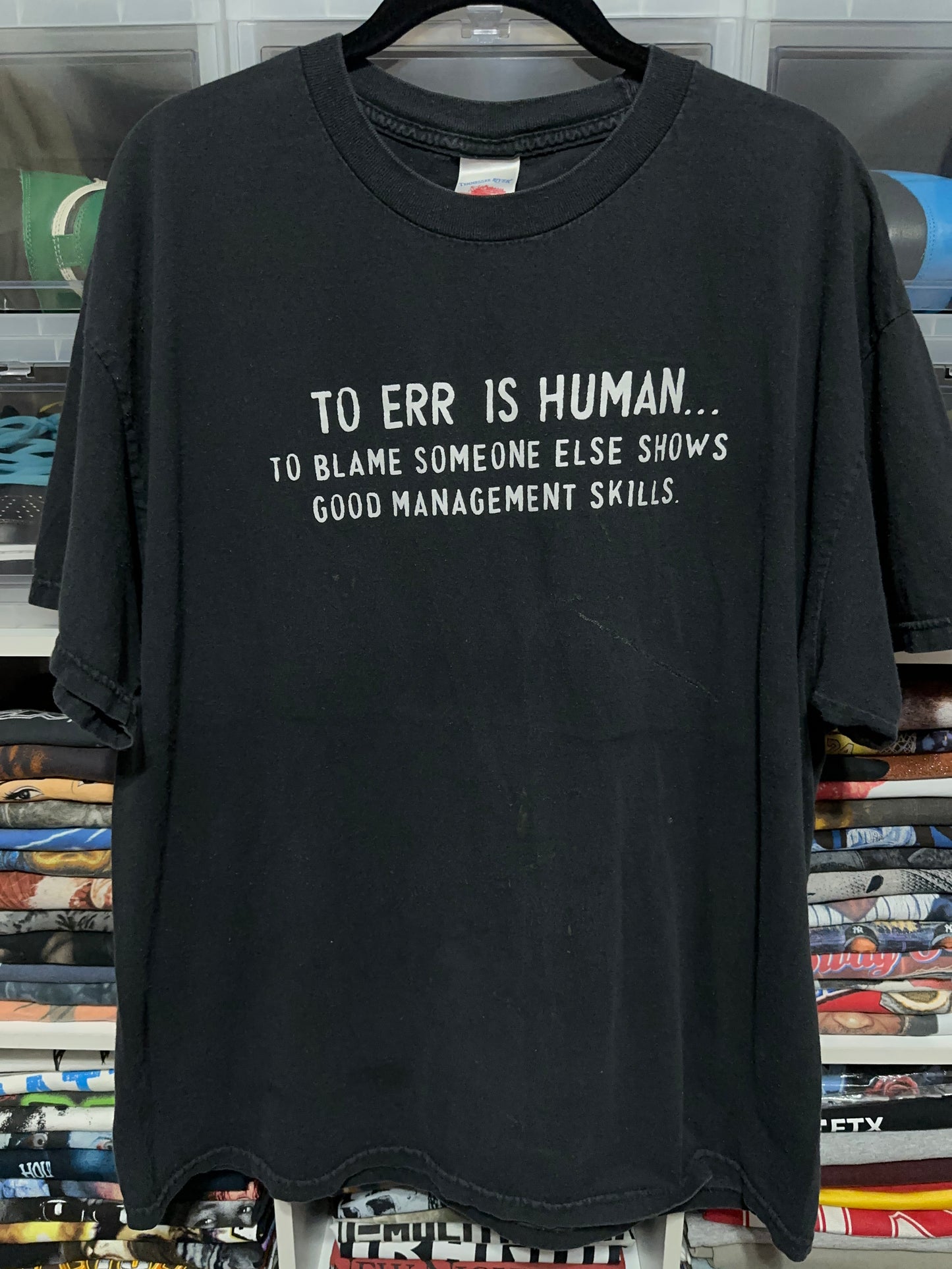 Y2K Blame Someone Else Humor Graphic Tee XL