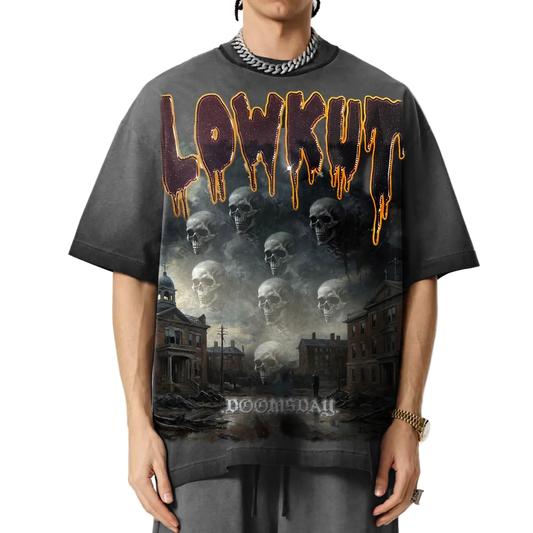 LOWKUT DOOM CRYSTAL RHINESTONE TEE
