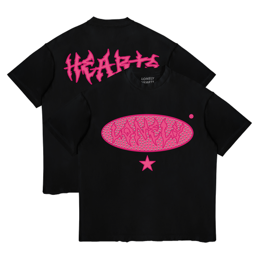 Lonely Hearts Club Rhinestone Cropped Premium Tee