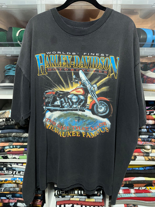 90s Harley Davidson Motorcycles Big Logo Graphic Tee XXL