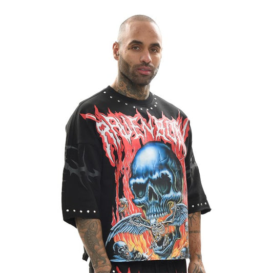 RAVENBORN FRENCH TERRY CROPPED GRAPHIC TEE