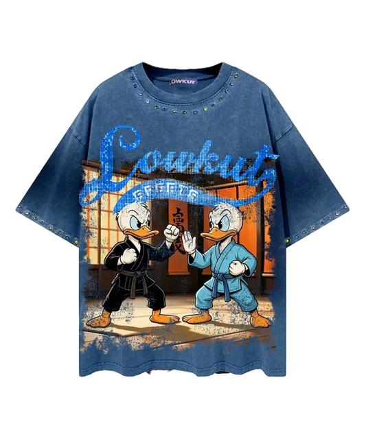 LOWKUT MARTIAL ARTS CRYSTAL TEE INDIGO BLUE