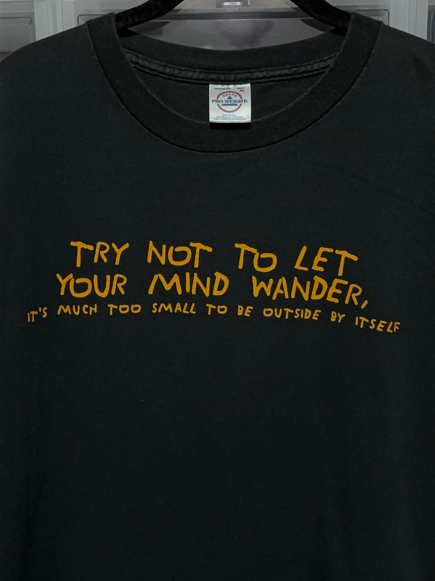 Y2K Try Not To Let Your Mind Wander Funny Adult Humor Tee XL