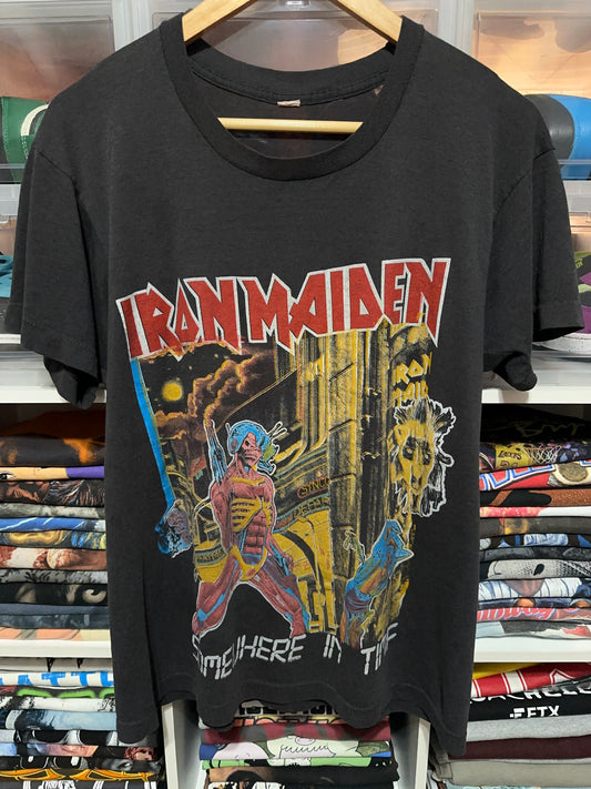 80s Iron Maiden Somewhere In Time Tour Live In Concert Band Tee Rare