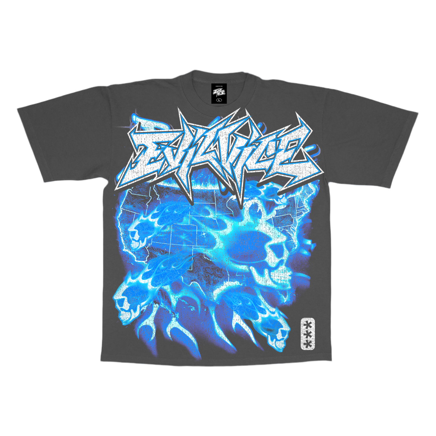 Evil Vice Country Flame Graphic Tee Large