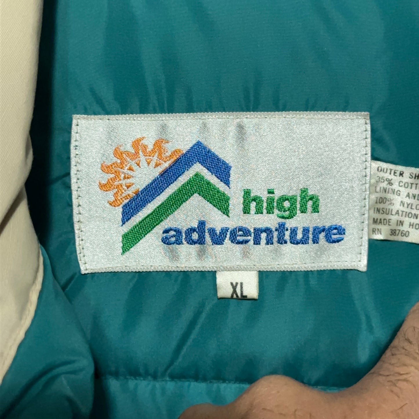 Vintage High Adventure Down Filled Full Zip Puffer Vest XL