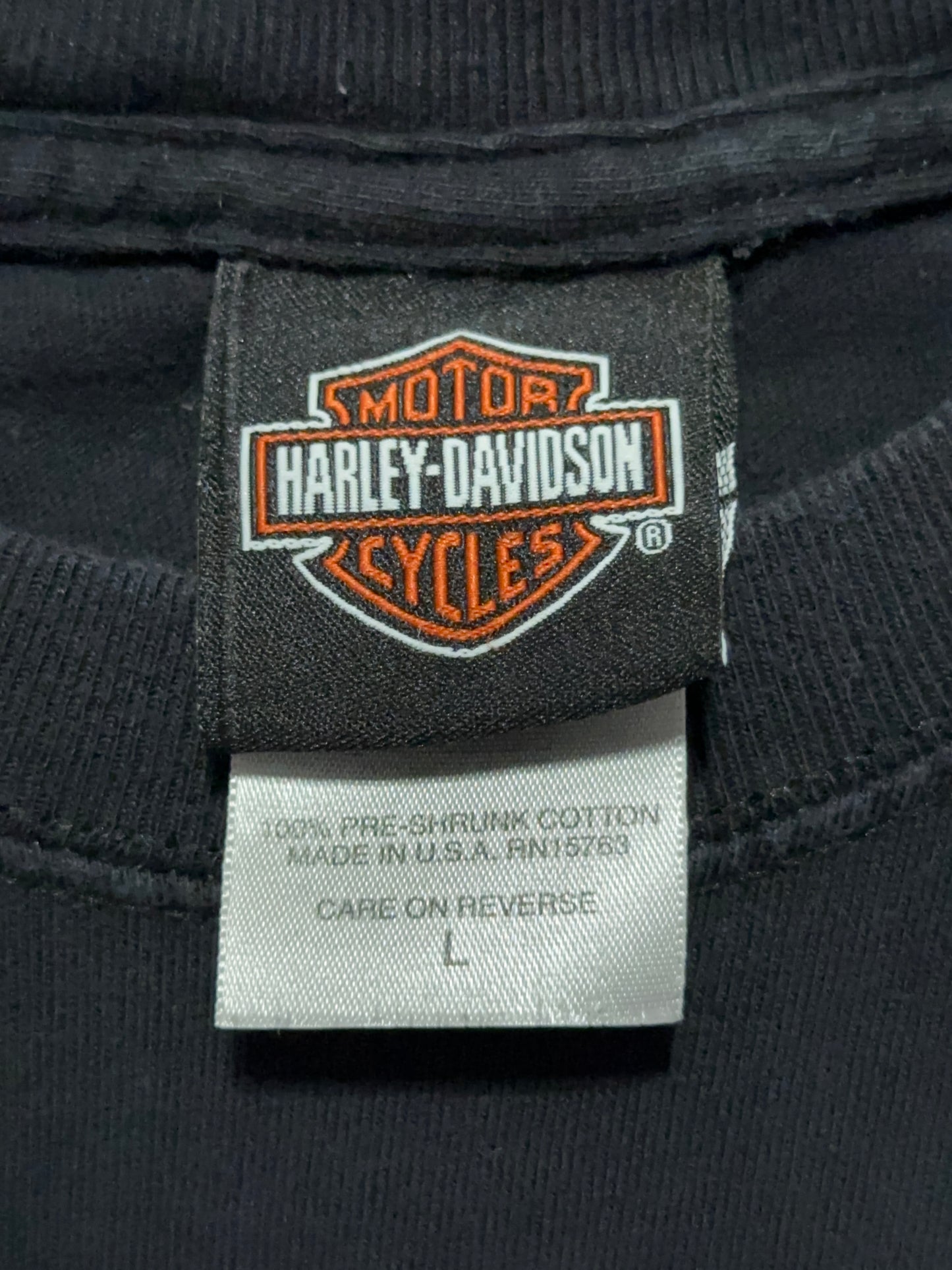Harley Davidson Texas Flames Eagle Long Sleeve Tee Large