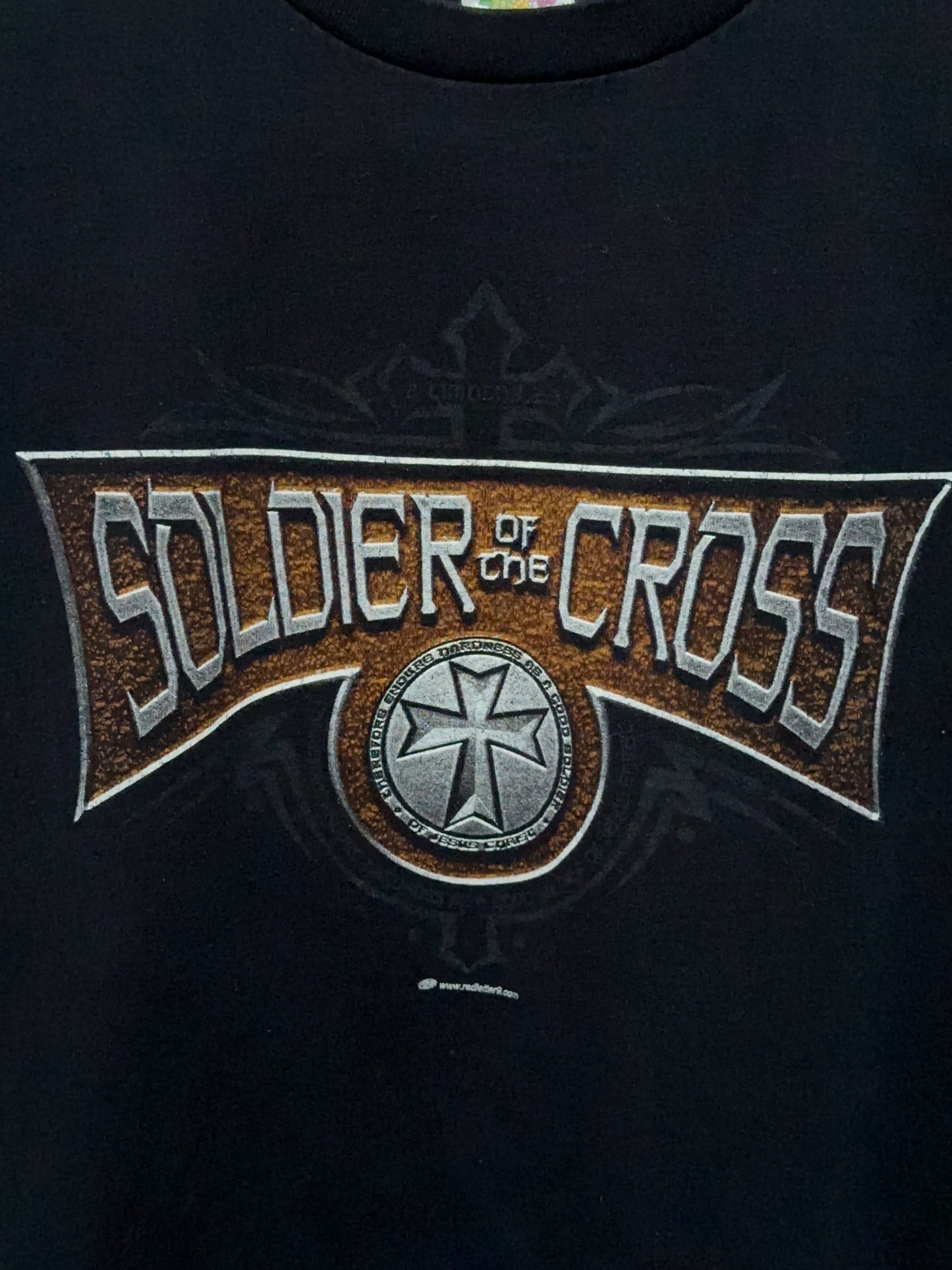 Vintage Soldier Of The Cross Bible Verse Jesus T-Shirt Large