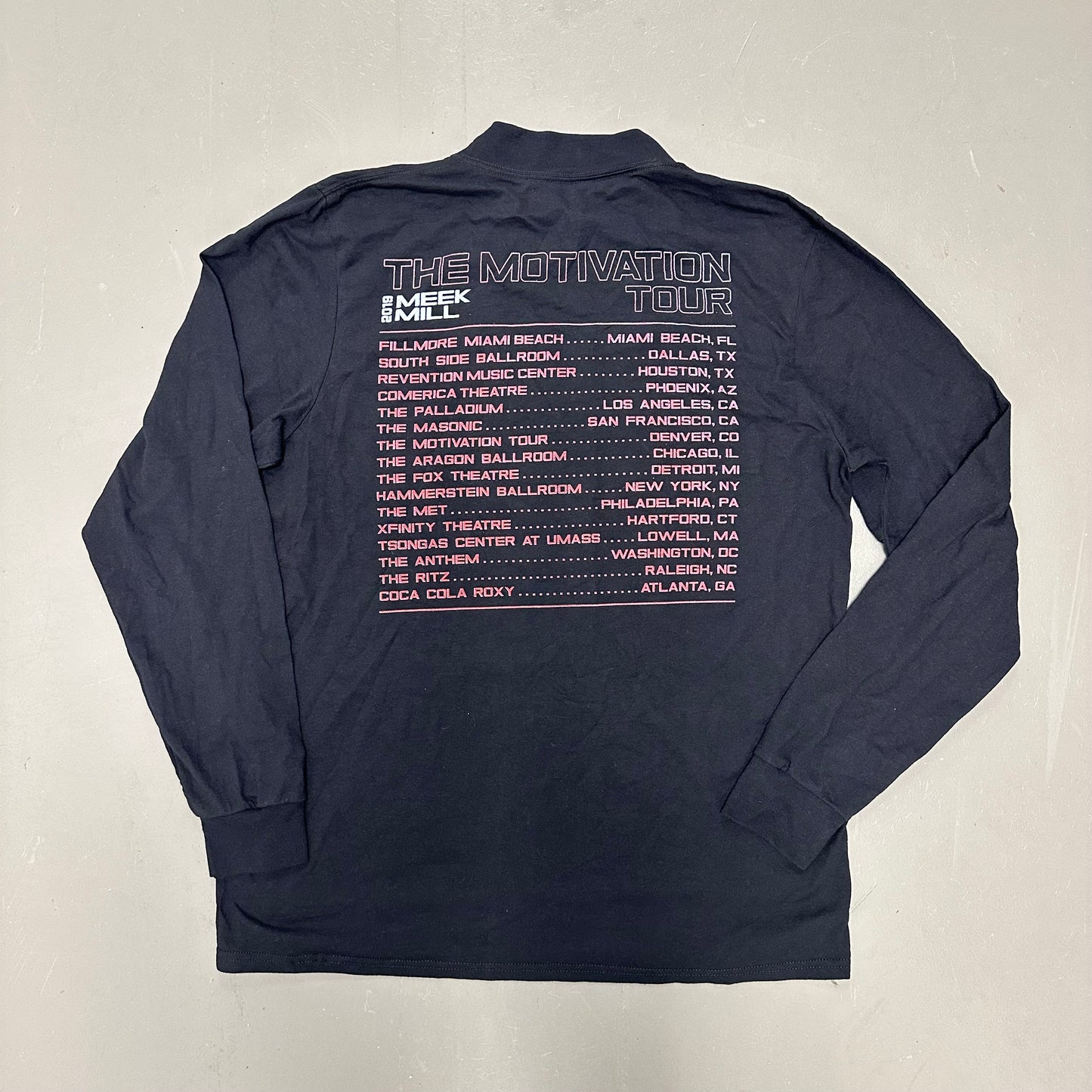 Meek Mill The Motivation Tour Long Sleeve Rap Tee Large