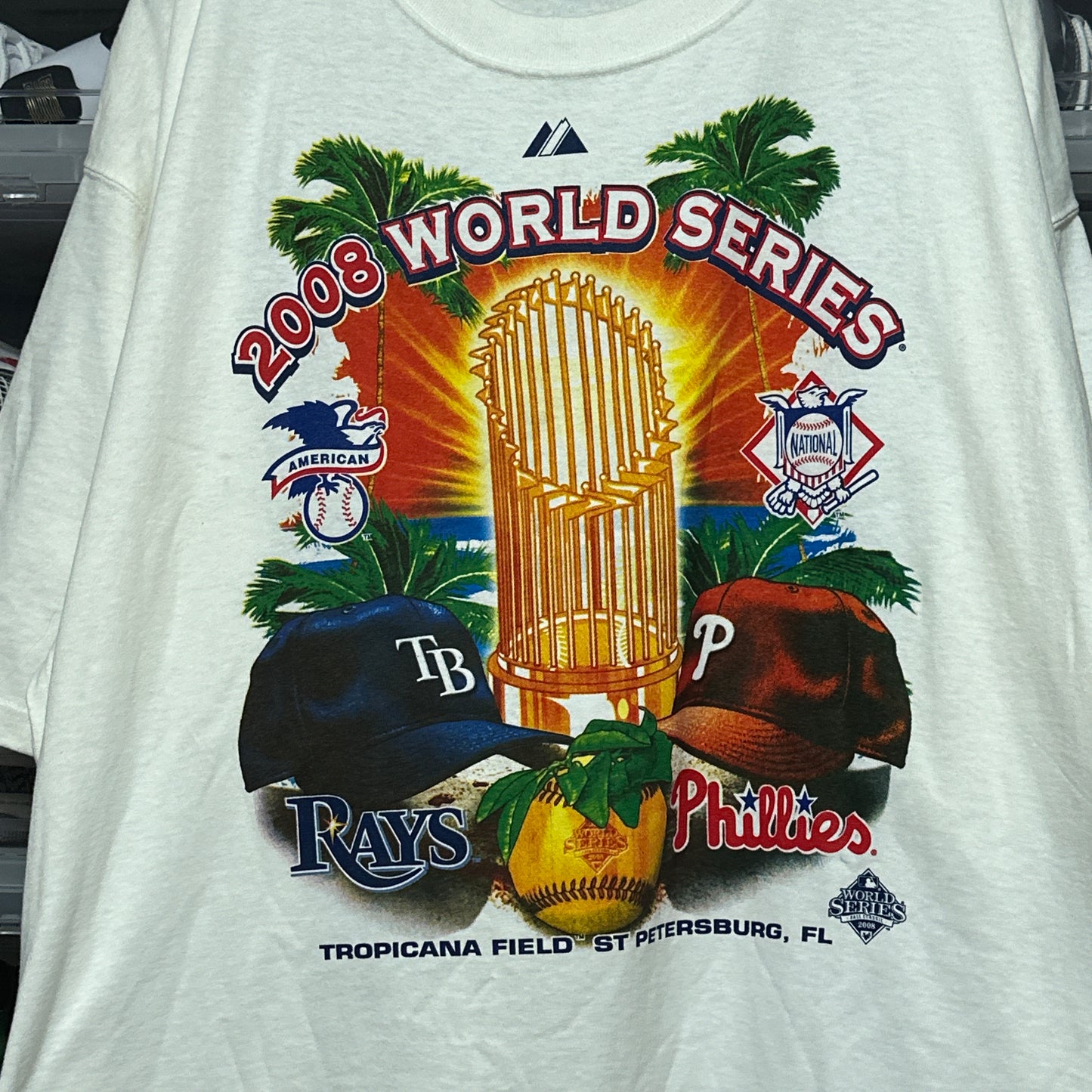 2008 World Series Tampa Bay Rays vs Philadelphia Phillies Baseball Tee XXL