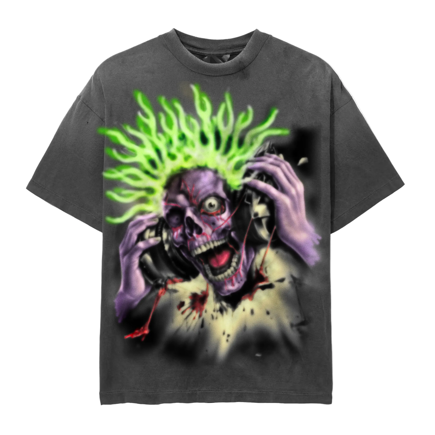 EVIL VICE FLAME KICKER TEE VINTAGE WASH