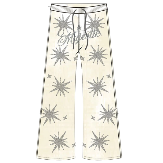 MAJESTIK STARBURST FRENCH TERRY SWEAT PANTS CREAM