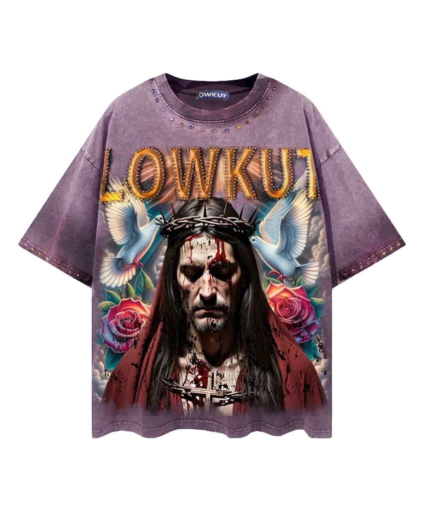 LOWKUT TEARS OF GOD RHINESTONE TEE