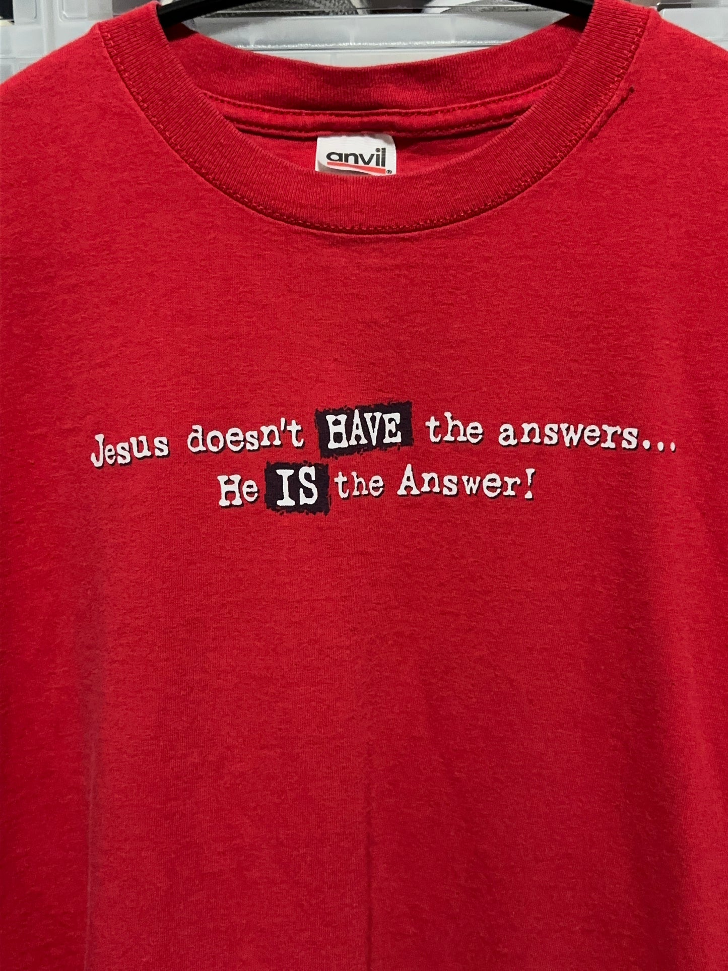 Vintage Y2K Jesus Is The Answer Graphic Tee Large
