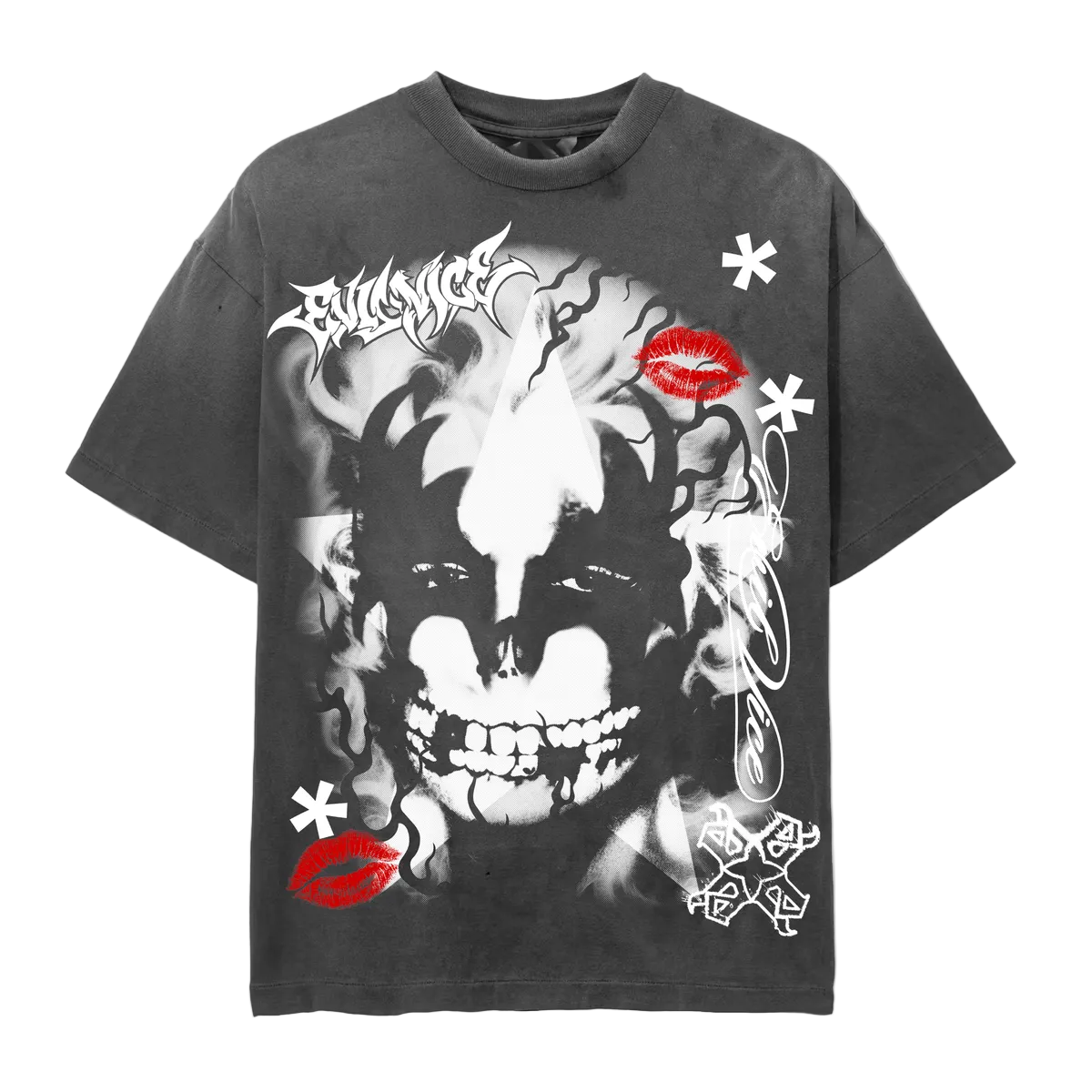 EVIL VICE FACES TEE VINTAGE WASH