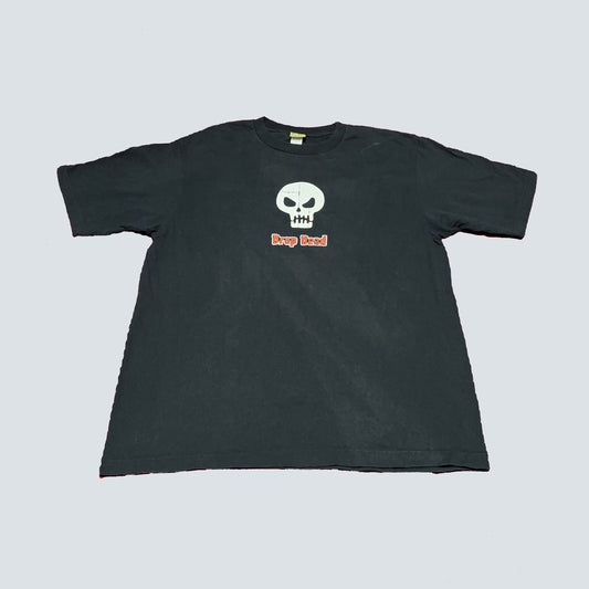 Y2K Drop Dead Skull Skater Tee Size Large