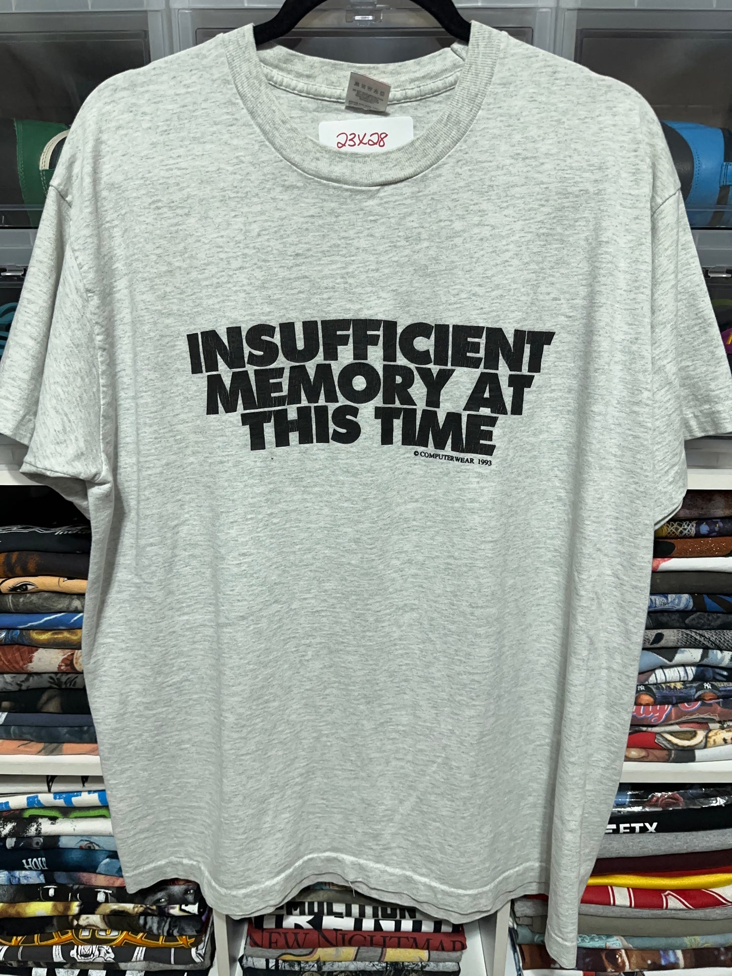 Vintage 90s Insufficient Memory Computer Tech Humor Tee XL