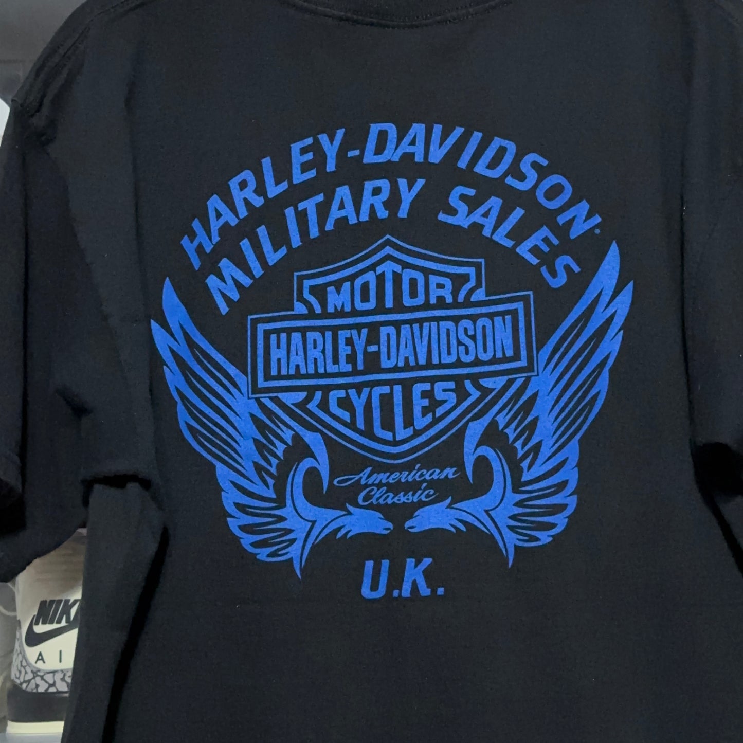 2000s Harley Davidson United Kingdom Iron Eagle Motorcycle Tee Large