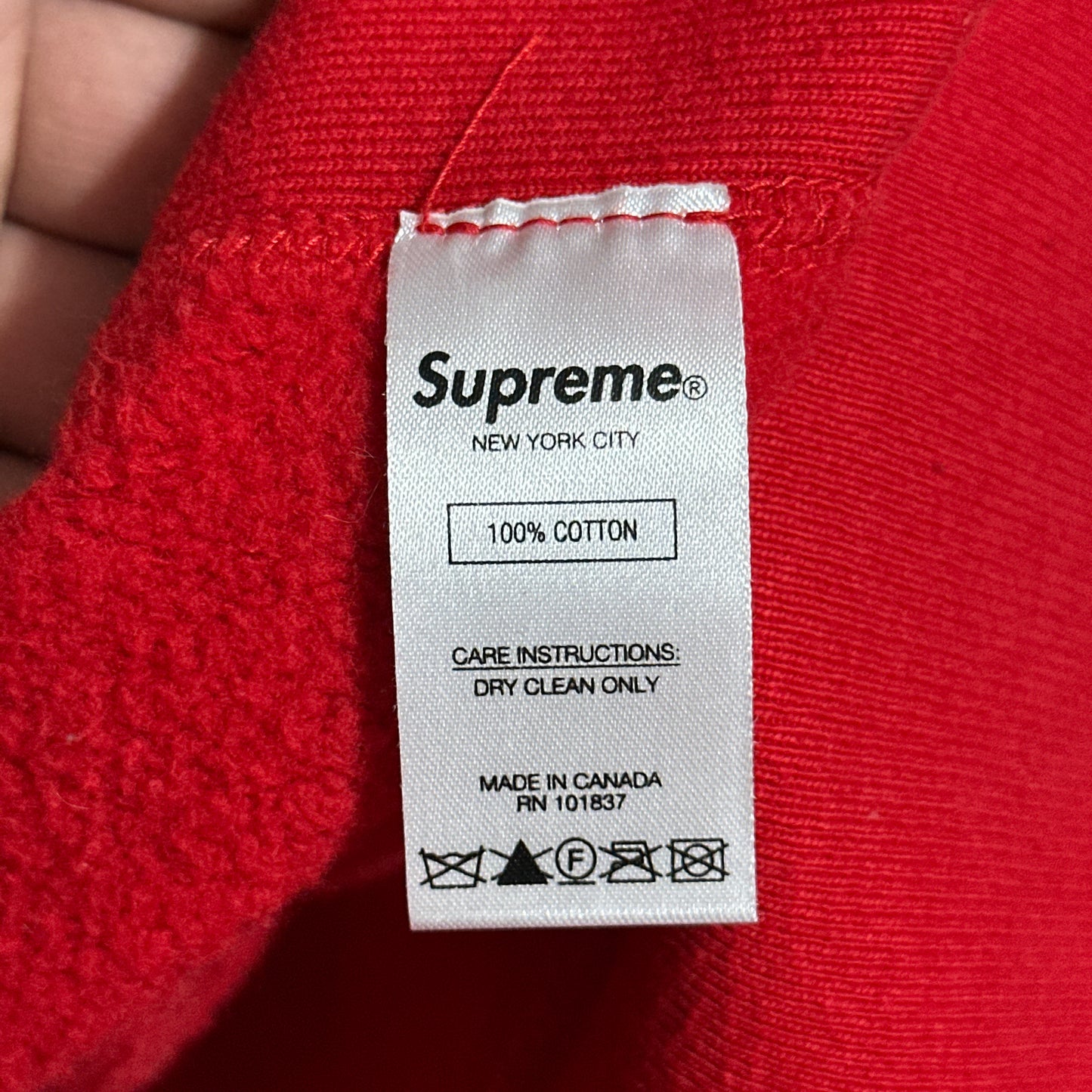 Supreme Perforated Leather Logo Hoodie FW18 Large