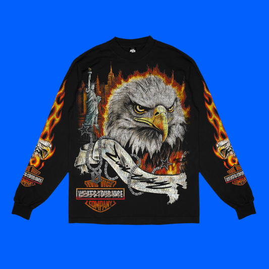 Evil Vice Flaming Eagle Long Sleeve Graphic Large
