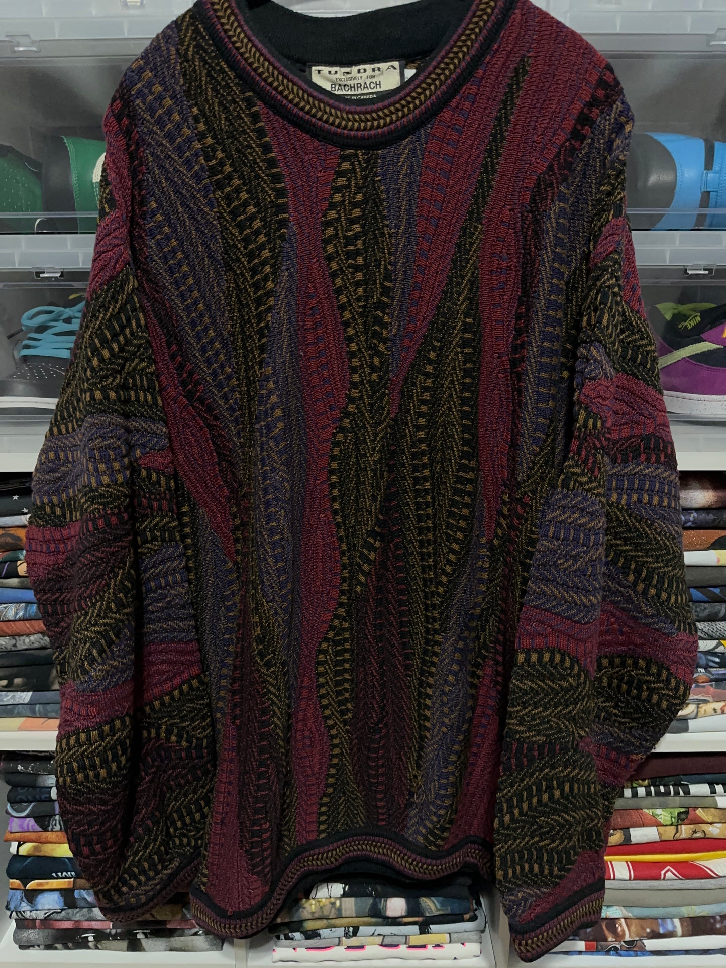 Vintage Tundra Coogi Style 3D Knit Sweater Large