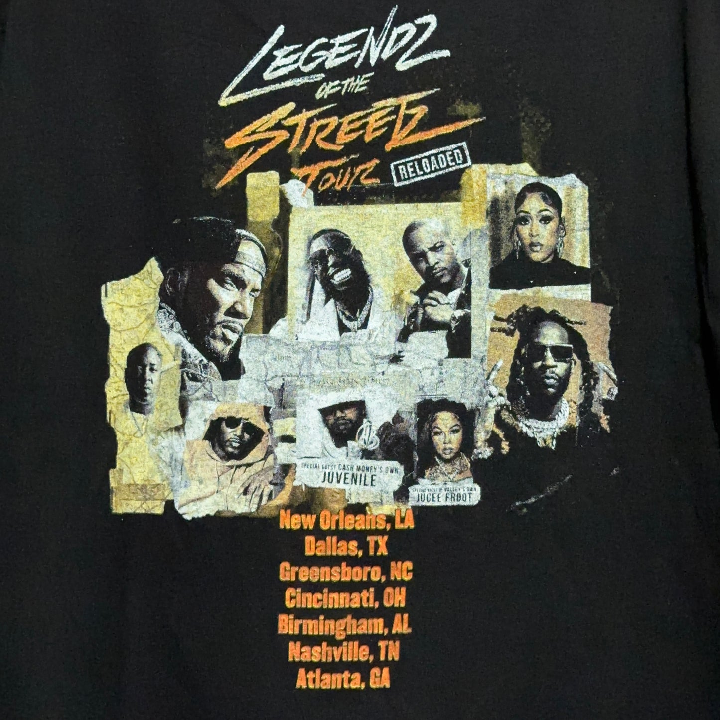 Legendz Of The Streetz Reloaded Music Festival Rap Tee XL