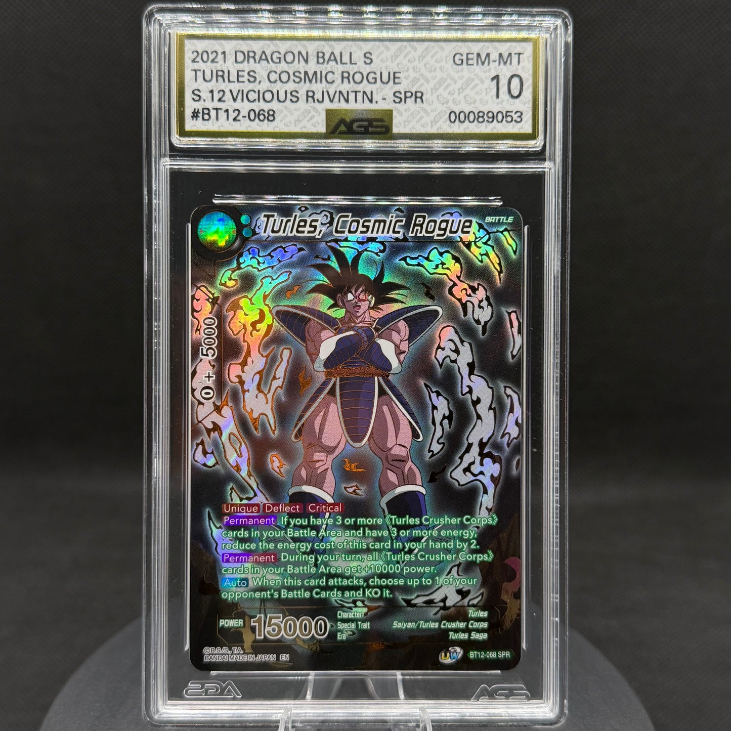 Dragon Ball Super Turles, Cosmic Rogue Vicious Rejuvenation SPR BT12-068 GEM 10